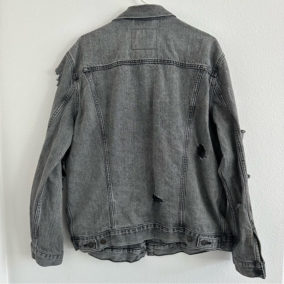 Levi's Premium Big E Ripped Distressed Trucker Jean Jacket Size: XXL‎ - Picture 16 of 16